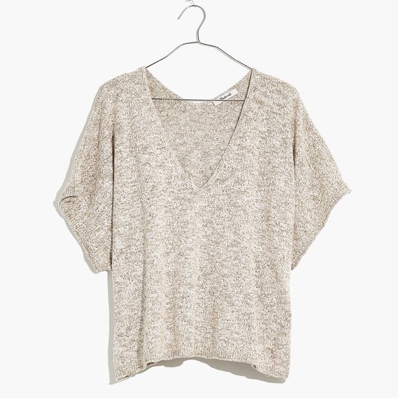 Madewell Cream V-Neck Sweater - Picture 4 of 14